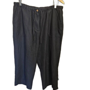 Caribbean Joe Black Crop Pants Coastal Grandma Chic Casual size 1X